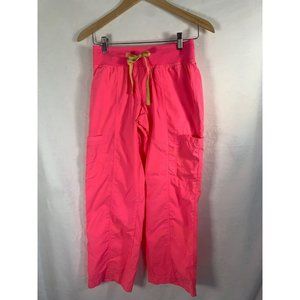 Peaches XSMALL bright coral pink scrub pants